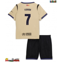 Camisa de Futebol Barcelona Ferran Torres #7 Equipamento Secundário Infantil 2025-26 Manga Curta (+ Calças curtas)